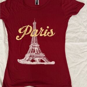 Red Paris Graphic Women's Top